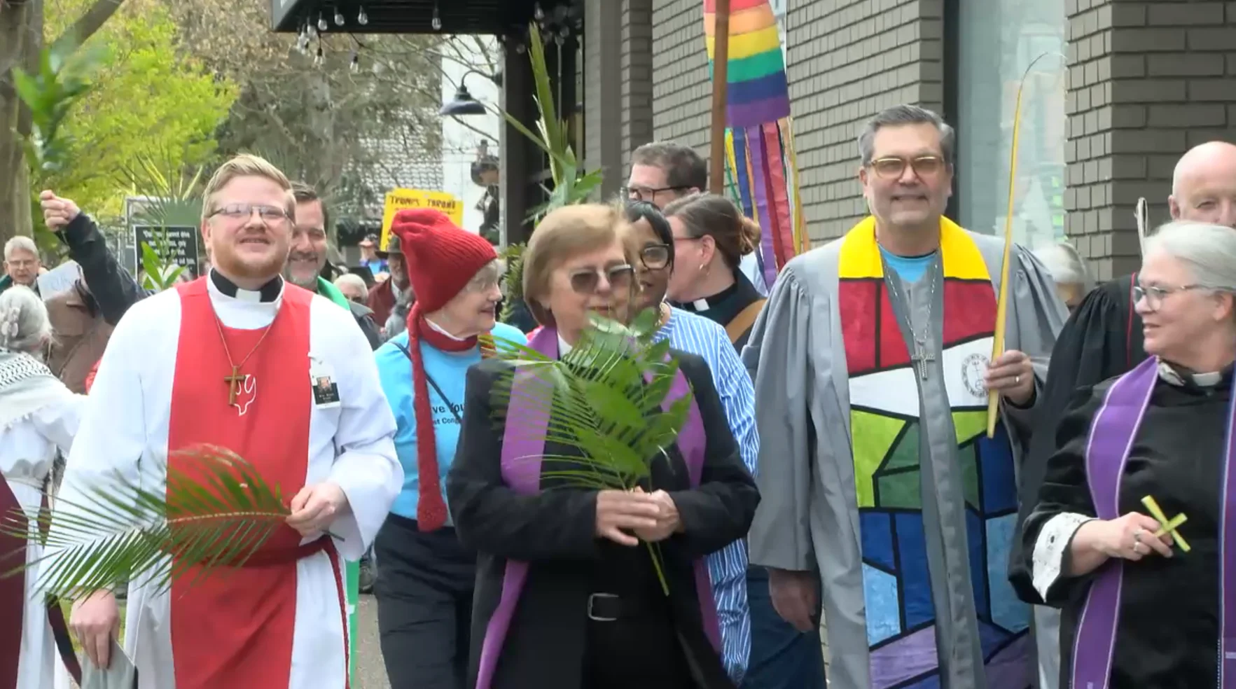 Hundreds of Eugene Christians Rally on Palm Sunday Against White Christian Nationalism