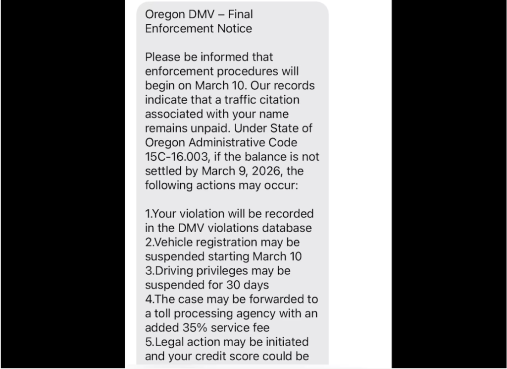 Officials warn of phishing scam targeting Oregonians with fake DMV text messages