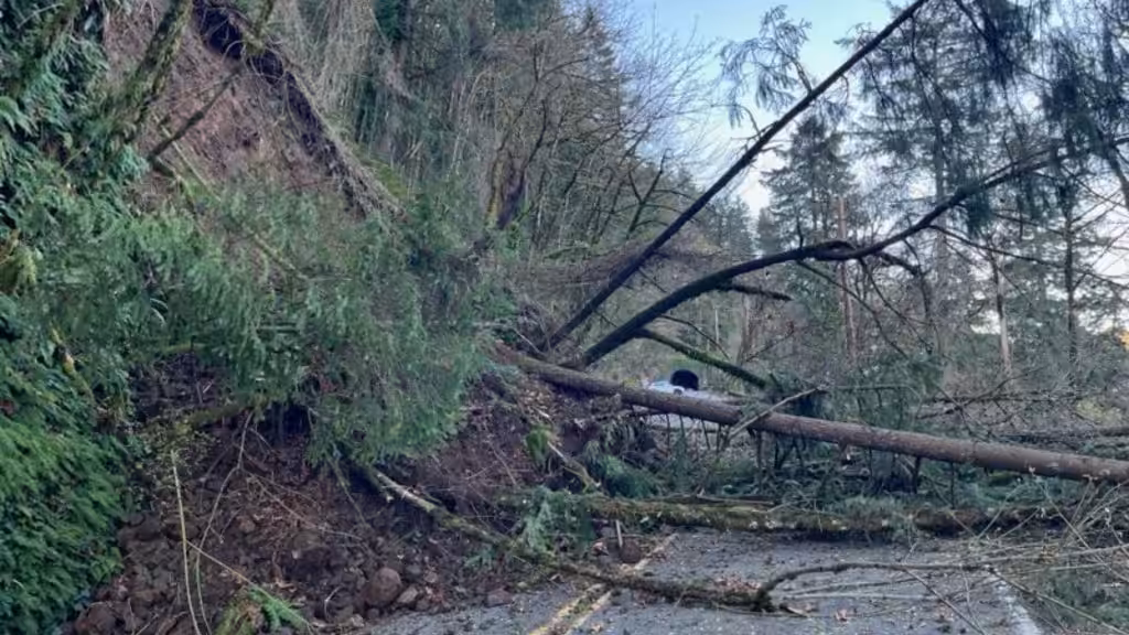 Major Landslide Shuts Down NW Cornell Road in Portland, No Reopening Timeline Yet