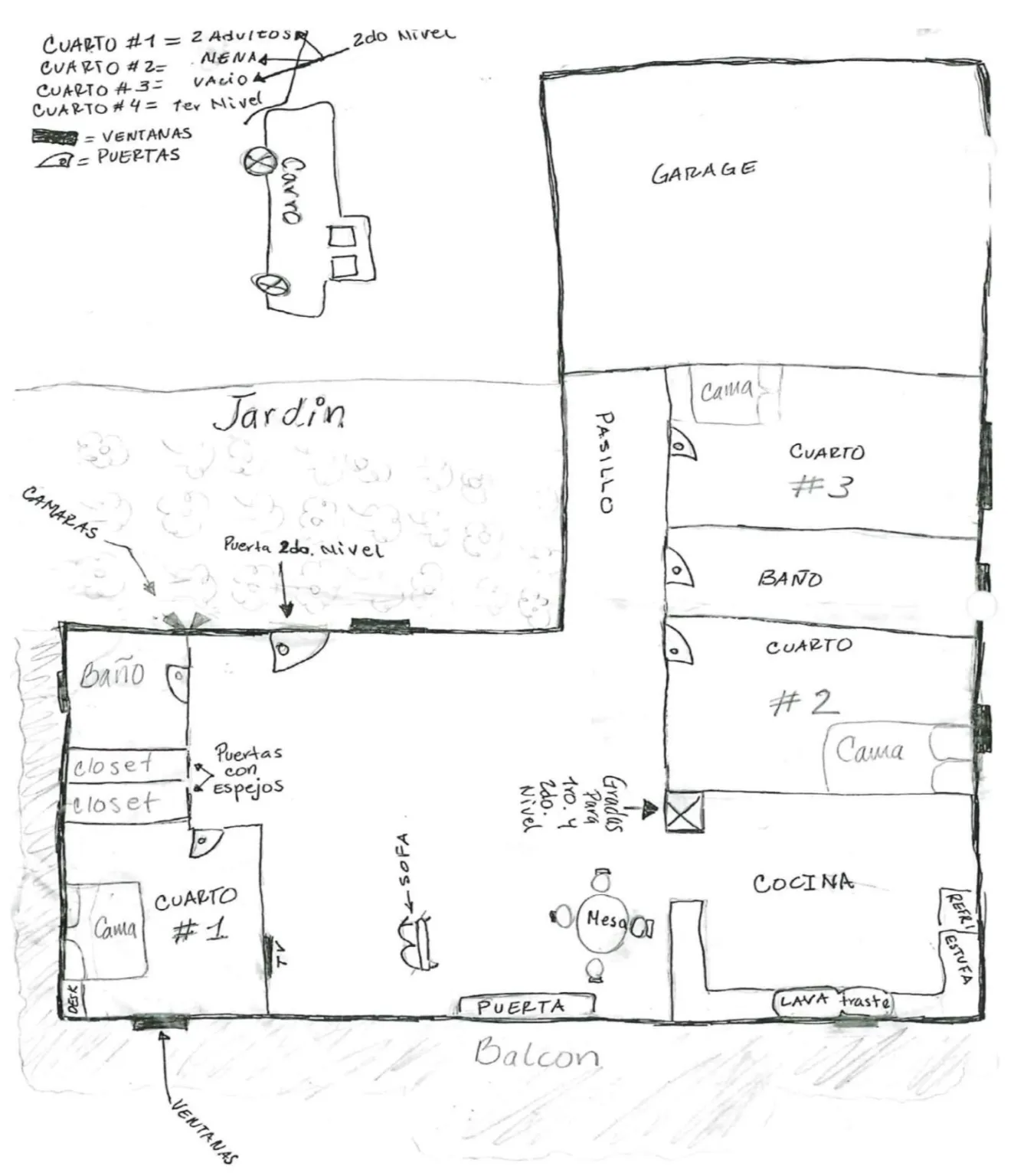 A hand-drawn map of Dr. Jackson’s home was found by police inside his ex-wife’s vehicle after he was fatally shot inside his home. Screenshot from court documents.