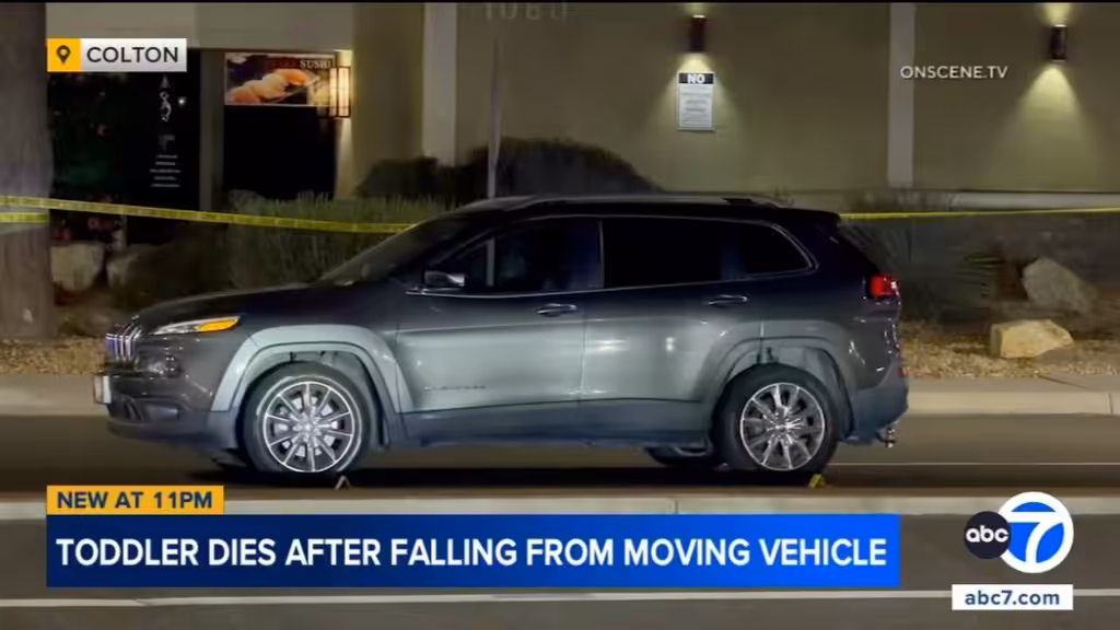 Toddler dies after falling out of moving vehicle in Colton
